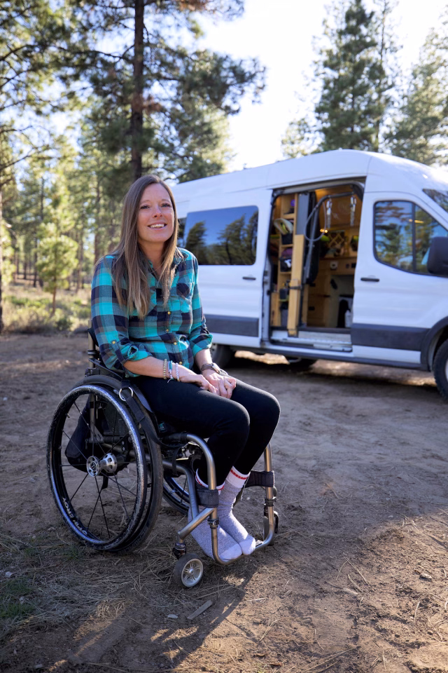 Image of Lisa Franks and her camper van