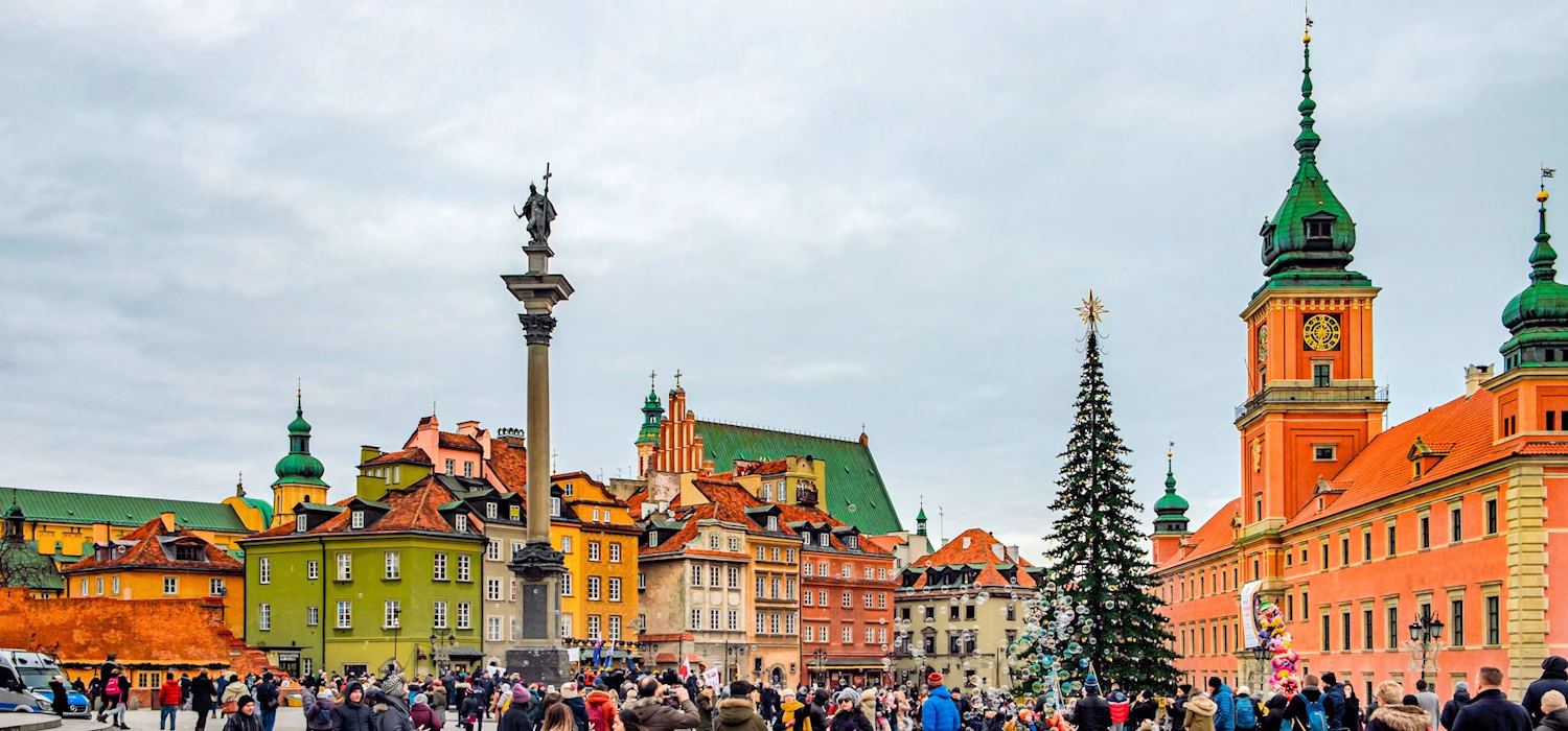 View of Castle Square in Warsaw, Poland