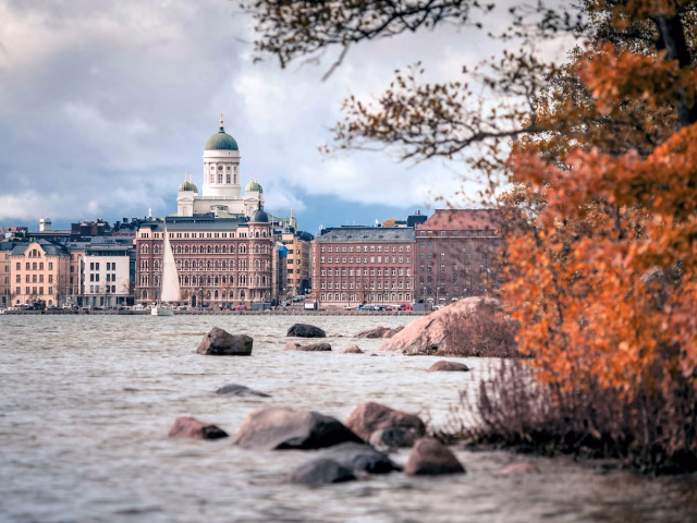View of Helsinki across water