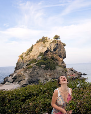 Image of a Go Beyond Holidays guest enjoying a Greek island