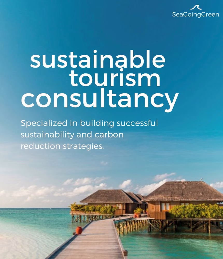Poster showing Sea Going Green sustainable tourism consultancy