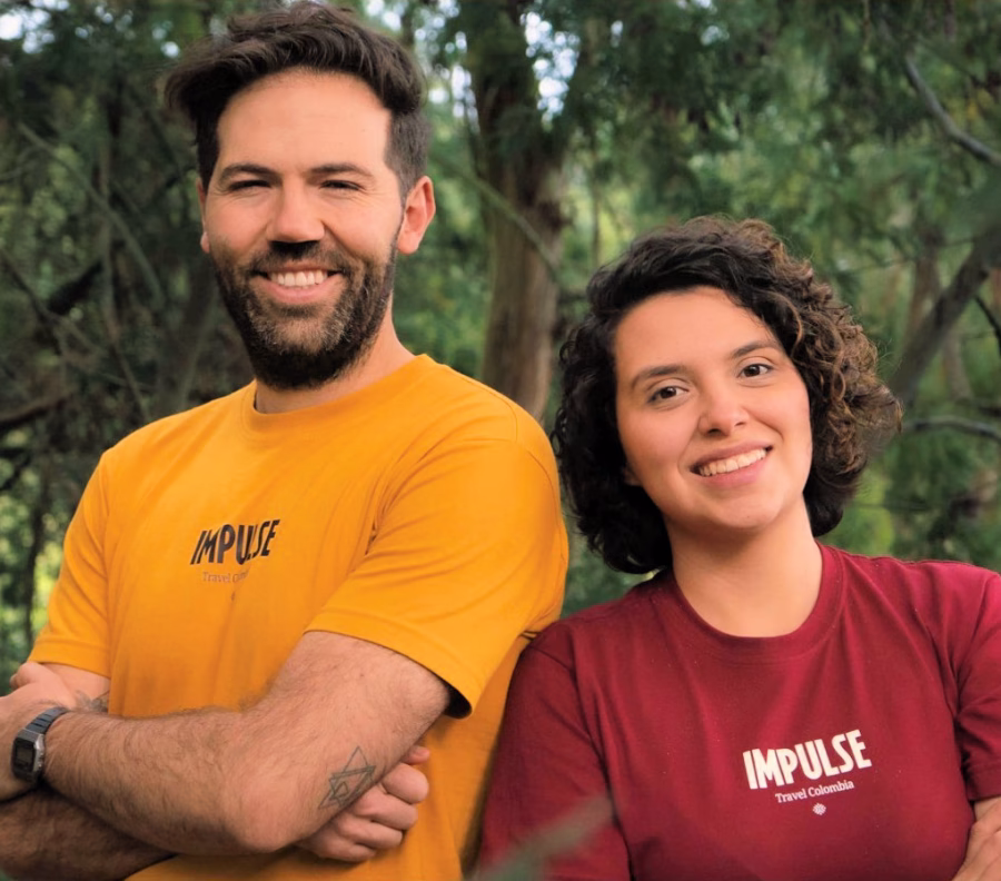 Image shows Rodrigo Atuesta and Juliana Medina Rivero, co-founders of Impulse Travel